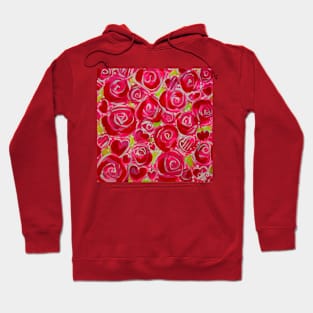 Red Roses Pink Rose Hearts Heart Jackie Carpenter Art Gift Idea's Mother's Day Valentine's Christmas Birthday Her Love Mom Wife Girlfriend Best Seller Hoodie